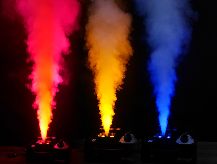 Vertical fog machine hire Hobart Tasmania coloured upright fog rental